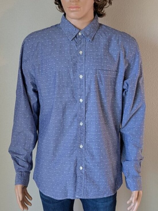 J. Crew Other - J. Crew Shirt Men's Size XL Blue White Button-up Slim Fit Long Sleeve Dotted
